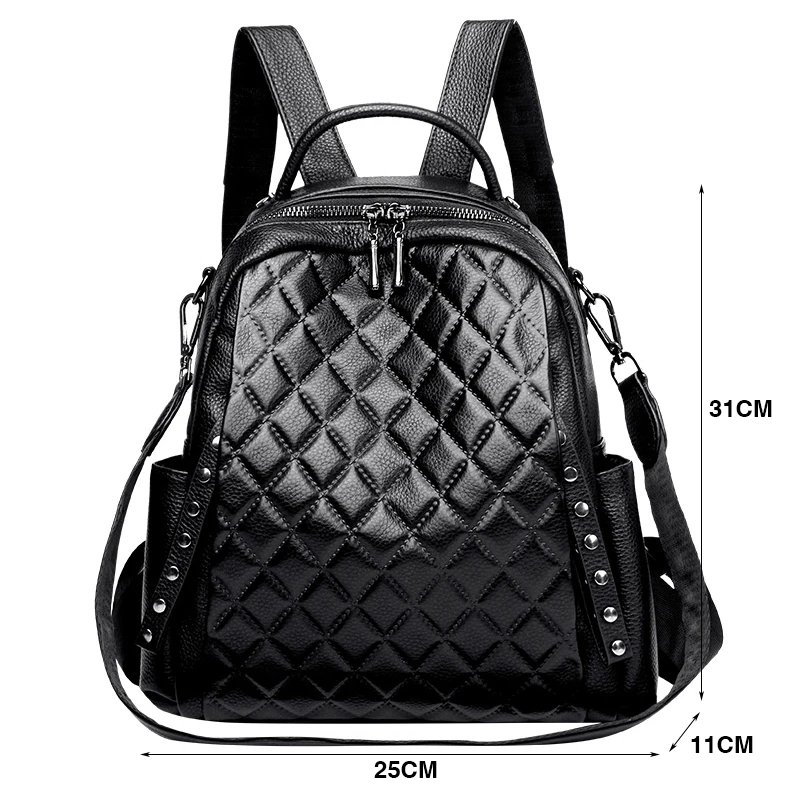 정품 가죽 럭셔리 디자이너 격자 무늬 백팩 십대 소녀용 - Luxury Bags Leather 리뷰 및 가격