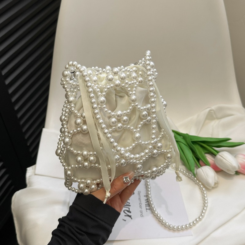 화이트 비딩 버킷 숄더/크로스백, 고급스러운 느낌의 여 - Luxury Bags On Sales 리뷰 및 가격